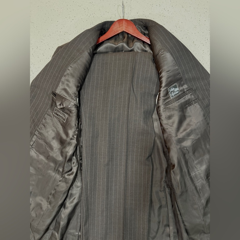 Canali Chocolate Pinstripe Suit